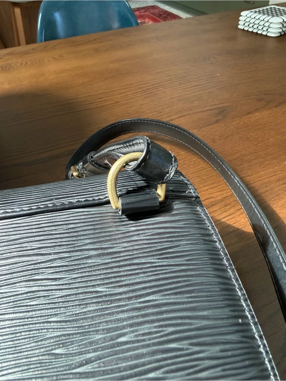 Vintage Louis Vuitton Black Epi Leather Backpack Mapillion with Gold Hardware